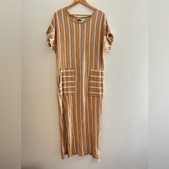 Free People Beach Marguerite Maxi Tee Dress Striped Size Large - Picture 4 of 15